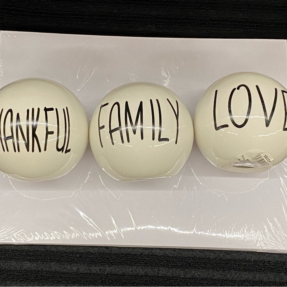 valentine's day ceramic love family thankful balls  decor 3 pcs
